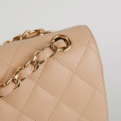 Chanel Classic Double Flap Jumbo Beige Caviar Bag
