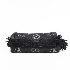 Louis Vuitton Wool Scarf Black/Metallic Silver