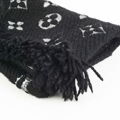 Louis Vuitton Wool Scarf Black/Metallic Silver