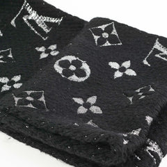Louis Vuitton Wool Scarf Black/Metallic Silver