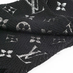 Louis Vuitton Wool Scarf Black/Metallic Silver