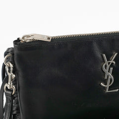 Saint Laurent Fringe Wristlet Pouch Black