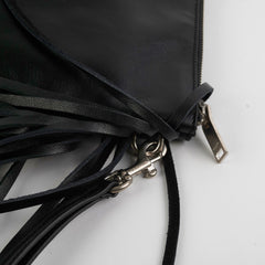 Saint Laurent Fringe Wristlet Pouch Black