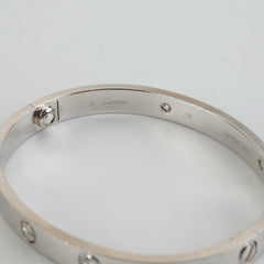 Cartier 4 Diamond White Gold Size 16 Love Bracelet