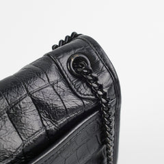 Saint Laurent Niki Baby Croc Embossed Shoulder Bag