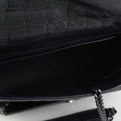 Saint Laurent Niki Baby Croc Embossed Shoulder Bag