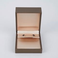 Bvlgari White Gold Onyx Stud Earrings