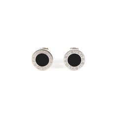 Bvlgari White Gold Onyx Stud Earrings