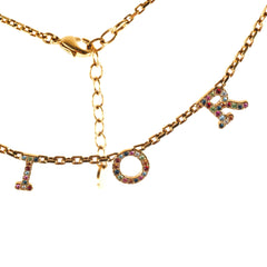 Christian Dior Multicolour Rhinestone Logo Necklace Costume Jewellery