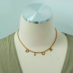 Christian Dior Multicolour Rhinestone Logo Necklace Costume Jewellery