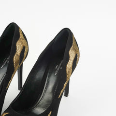 Louis Vuitton Black/Gold Heels Size 37