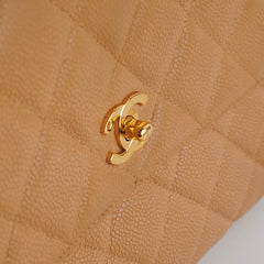 Chanel Vintage Square Caviar Beige Bag