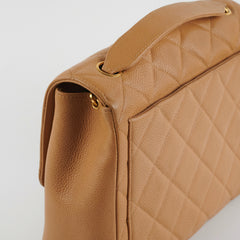 Chanel Vintage Square Caviar Beige Bag