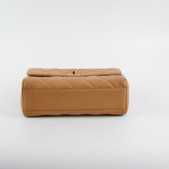 Chanel Vintage Square Caviar Beige Bag