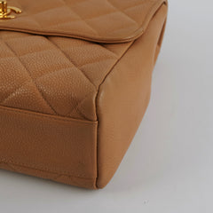 Chanel Vintage Square Caviar Beige Bag