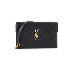 ITEM 25 - Saint Laurent Cassandre Wallet On Chain (WOC) Small Black