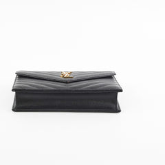ITEM 25 - Saint Laurent Cassandre Wallet On Chain (WOC) Small Black