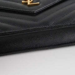 ITEM 25 - Saint Laurent Cassandre Wallet On Chain (WOC) Small Black