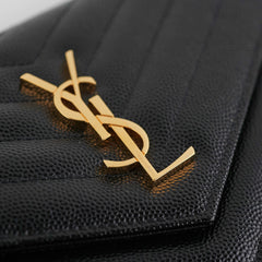 ITEM 25 - Saint Laurent Cassandre Wallet On Chain (WOC) Small Black