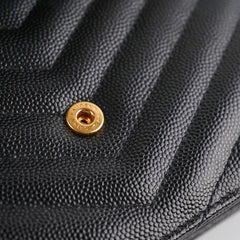 ITEM 25 - Saint Laurent Cassandre Wallet On Chain (WOC) Small Black