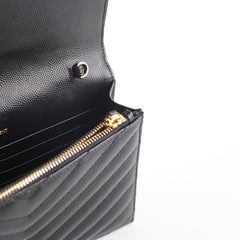 ITEM 25 - Saint Laurent Cassandre Wallet On Chain (WOC) Small Black