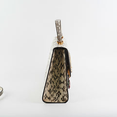 Gucci Snakeskin Embroidered Medium Osiride Top Handle White