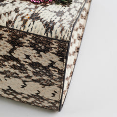 Gucci Snakeskin Embroidered Medium Osiride Top Handle White