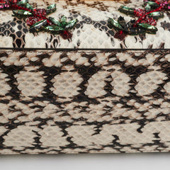 Gucci Snakeskin Embroidered Medium Osiride Top Handle White