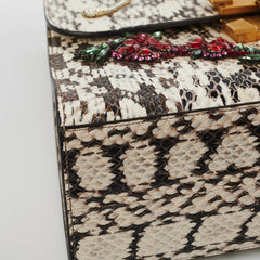 Gucci Snakeskin Embroidered Medium Osiride Top Handle White
