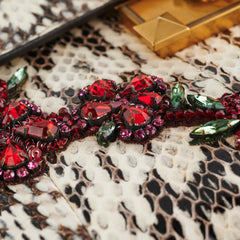 Gucci Snakeskin Embroidered Medium Osiride Top Handle White