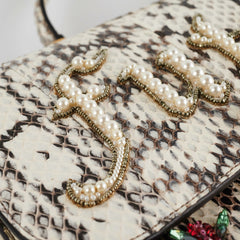 Gucci Snakeskin Embroidered Medium Osiride Top Handle White