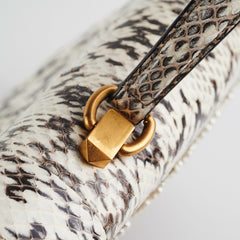 Gucci Snakeskin Embroidered Medium Osiride Top Handle White