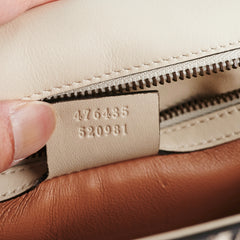 Gucci Snakeskin Embroidered Medium Osiride Top Handle White