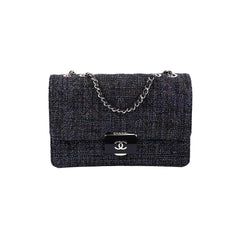 Chanel Seasonal Tweed Black Flap Bag