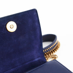 Christian Dior Vertical Diorama Navy Studded Crossbody Bag