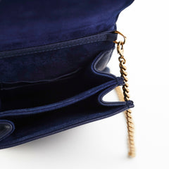 Christian Dior Vertical Diorama Navy Studded Crossbody Bag