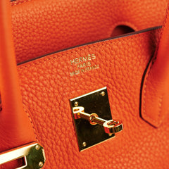 Hermes Birkin 35 Clemence Orange O Square Stamp