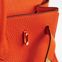 Hermes Birkin 35 Clemence Orange O Square Stamp