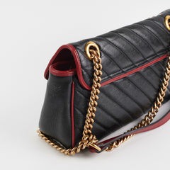 Gucci Small Marmont Red/Black Shoulder Bag
