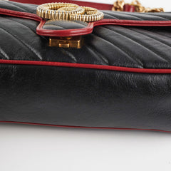 Gucci Small Marmont Red/Black Shoulder Bag
