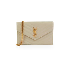 ITEM 24 - Saint Laurent Cassandre Envelope Cream Wallet On Chain WOC