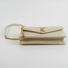 ITEM 24 - Saint Laurent Cassandre Envelope Cream Wallet On Chain WOC