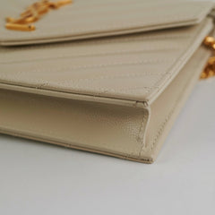 ITEM 24 - Saint Laurent Cassandre Envelope Cream Wallet On Chain WOC