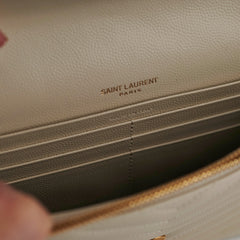 ITEM 24 - Saint Laurent Cassandre Envelope Cream Wallet On Chain WOC