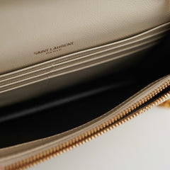 ITEM 24 - Saint Laurent Cassandre Envelope Cream Wallet On Chain WOC
