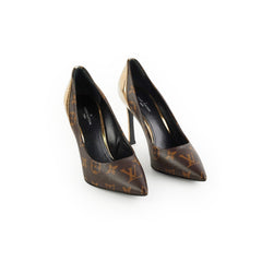 Louis Vuitton Heels Monogram/Gold Size 35