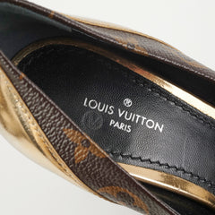 Louis Vuitton Heels Monogram/Gold Size 35