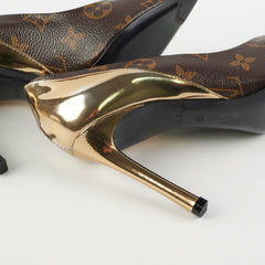 Louis Vuitton Heels Monogram/Gold Size 35