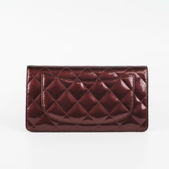 Chanel Long Wallet Patent Burgundy