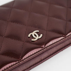Chanel Long Wallet Patent Burgundy